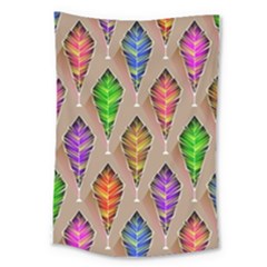 Abstract Background Colorful Leaves Large Tapestry