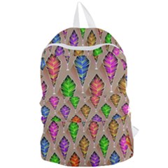 Abstract Background Colorful Leaves Foldable Lightweight Backpack by Nexatart