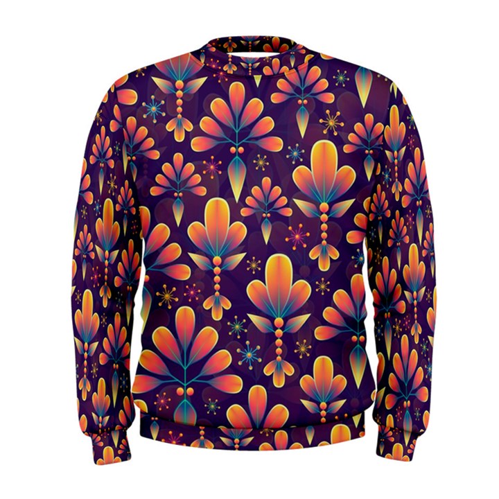 Abstract Background Floral Pattern Men s Sweatshirt