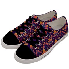 Abstract Background Floral Pattern Men s Low Top Canvas Sneakers