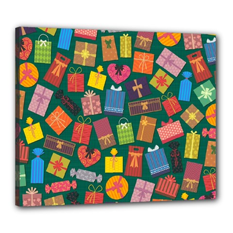 Presents Gifts Background Colorful Canvas 24  X 20 