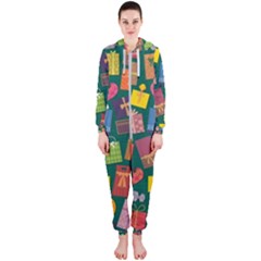 Presents Gifts Background Colorful Hooded Jumpsuit (ladies)  by Nexatart