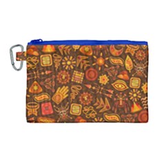 Pattern Background Ethnic Tribal Canvas Cosmetic Bag (large)