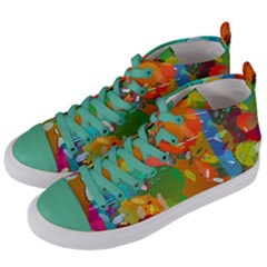 Background Colorful Abstract Women s Mid-top Canvas Sneakers