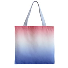 Red And Blue Zipper Grocery Tote Bag