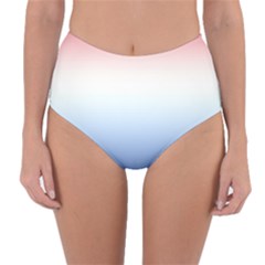 Red And Blue Reversible High-Waist Bikini Bottoms
