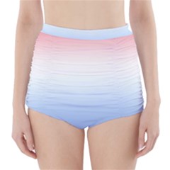 Red And Blue High-Waisted Bikini Bottoms