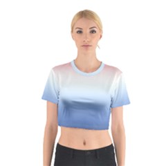 Red And Blue Cotton Crop Top