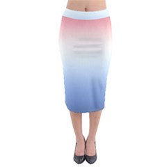 Red And Blue Midi Pencil Skirt