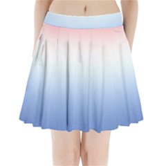 Red And Blue Pleated Mini Skirt