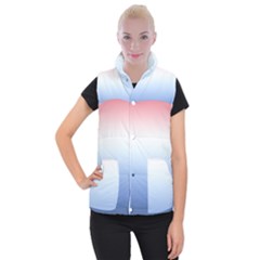 Red And Blue Women s Button Up Puffer Vest