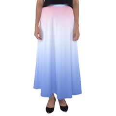 Red And Blue Flared Maxi Skirt