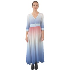 Red And Blue Button Up Boho Maxi Dress
