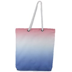 Red And Blue Full Print Rope Handle Tote (Large)