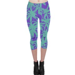 Electric Palm Tree Capri Leggings  by jumpercat