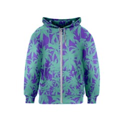 Electric Palm Tree Kids  Zipper Hoodie by jumpercat