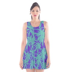 Electric Palm Tree Scoop Neck Skater Dress by jumpercat