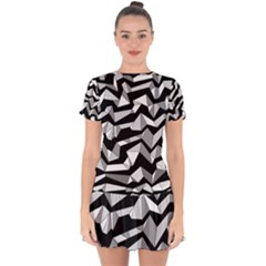 Polynoise Lowpoly Drop Hem Mini Chiffon Dress by jumpercat