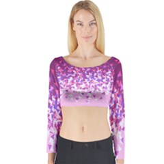 Pink Disintegrate Long Sleeve Crop Top by jumpercat