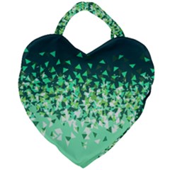 Green Disintegrate Giant Heart Shaped Tote