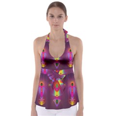 Abstract Bright Colorful Background Babydoll Tankini Top