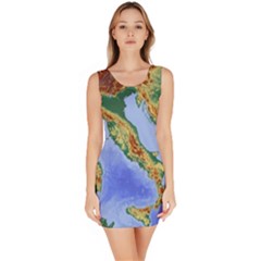 Italy Alpine Alpine Region Map Bodycon Dress