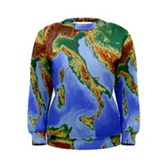 Italy Alpine Alpine Region Map Women s Sweatshirt by Nexatart