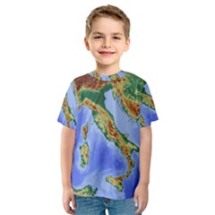 Italy Alpine Alpine Region Map Kids  Sport Mesh Tee