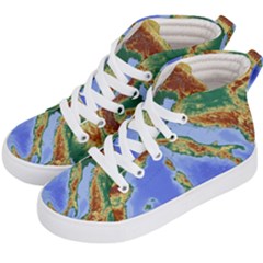 Italy Alpine Alpine Region Map Kid s Hi-top Skate Sneakers by Nexatart