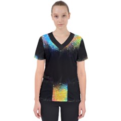 Frame Border Feathery Blurs Design Scrub Top by Nexatart