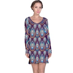 Seamless Pattern Pattern Long Sleeve Nightdress by Nexatart