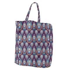 Seamless Pattern Pattern Giant Grocery Zipper Tote