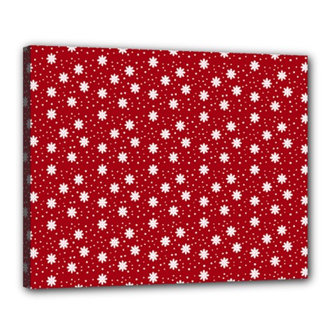 Floral Dots Red Canvas 20  X 16 
