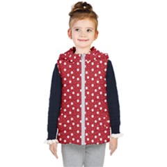 Floral Dots Red Kid s Puffer Vest