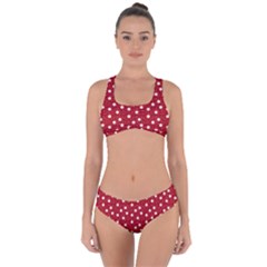 Floral Dots Red Criss Cross Bikini Set by snowwhitegirl