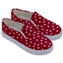 Floral Dots Red Kids  Canvas Slip Ons View3