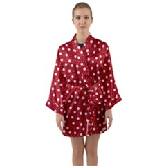 Floral Dots Red Long Sleeve Kimono Robe by snowwhitegirl