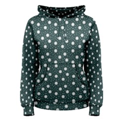 Floral Dots Teal Women s Pullover Hoodie by snowwhitegirl