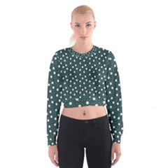 Floral Dots Teal Cropped Sweatshirt