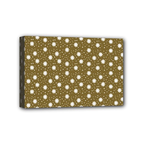 Floral Dots Brown Mini Canvas 6  X 4 