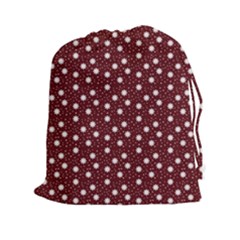 Floral Dots Maroon Drawstring Pouches (xxl)