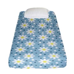 Daisy Dots Light Blue Fitted Sheet (single Size)