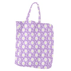 Daisy Dots Lilac Giant Grocery Zipper Tote