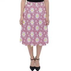 Daisy Dots Pink Folding Skater Skirt by snowwhitegirl