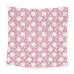 Daisy Dots Pink Square Tapestry (large)