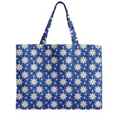 Daisy Dots Blue Zipper Mini Tote Bag by snowwhitegirl