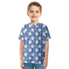 Daisy Dots Blue Kids  Sport Mesh Tee