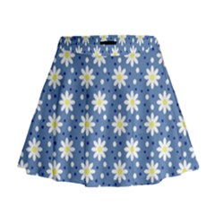 Daisy Dots Blue Mini Flare Skirt