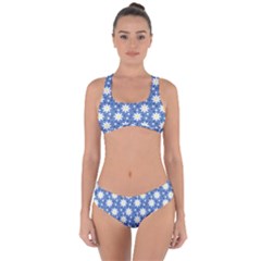 Daisy Dots Blue Criss Cross Bikini Set by snowwhitegirl