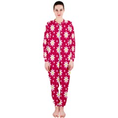 Daisy Dots Light Red Onepiece Jumpsuit (ladies)  by snowwhitegirl